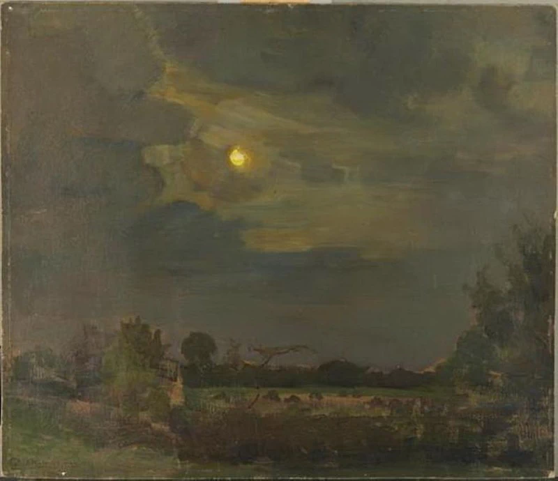 Cielo serale con la luna - Kunstmuseum Den Haag